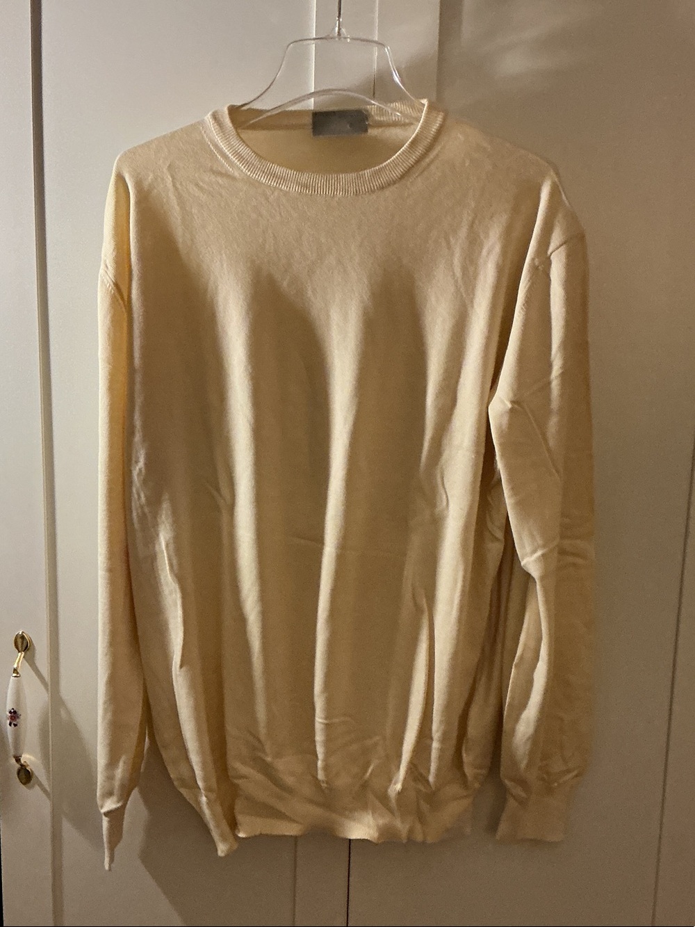 Men's Classic Crewneck Sweater in Light Beige